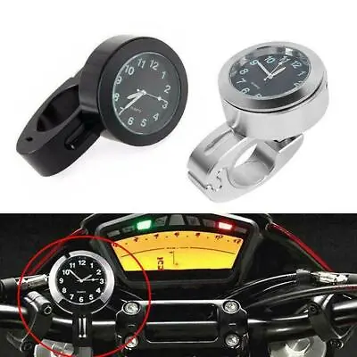 Motorcycle Bike Waterproof Black Dial Handlebar Clock Fast Watch Univ Tool> Z1C2 • $8.59